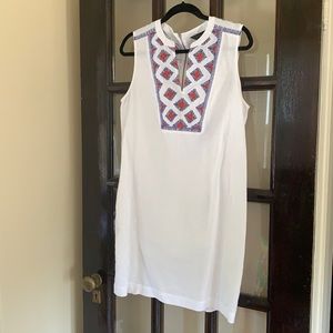 J. Cew Linen Red, White, and Blue dress ~ size M